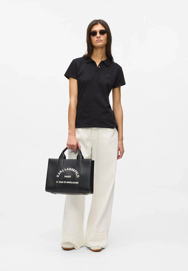 Karl Lagerfeld Cabas Carré Grainé Blanc & Noir