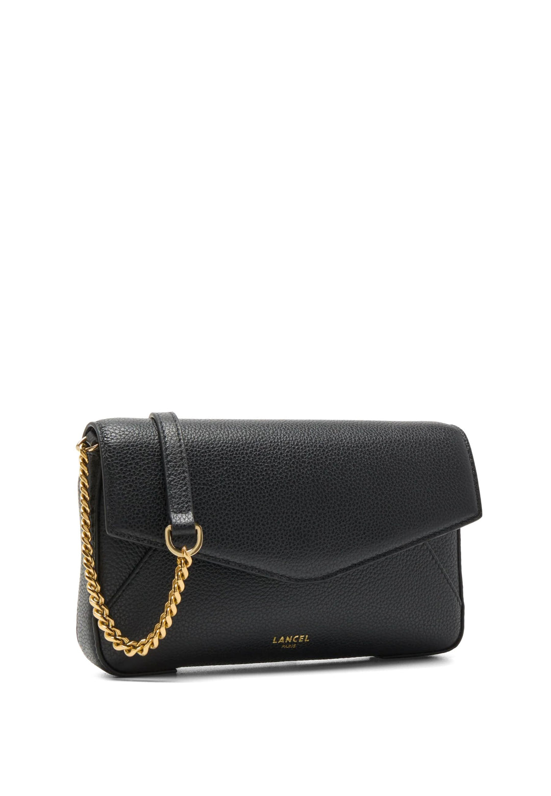 Lancel Enveloppe Pochette Chaîne Porte-Cartes Amovible Cuir Noir