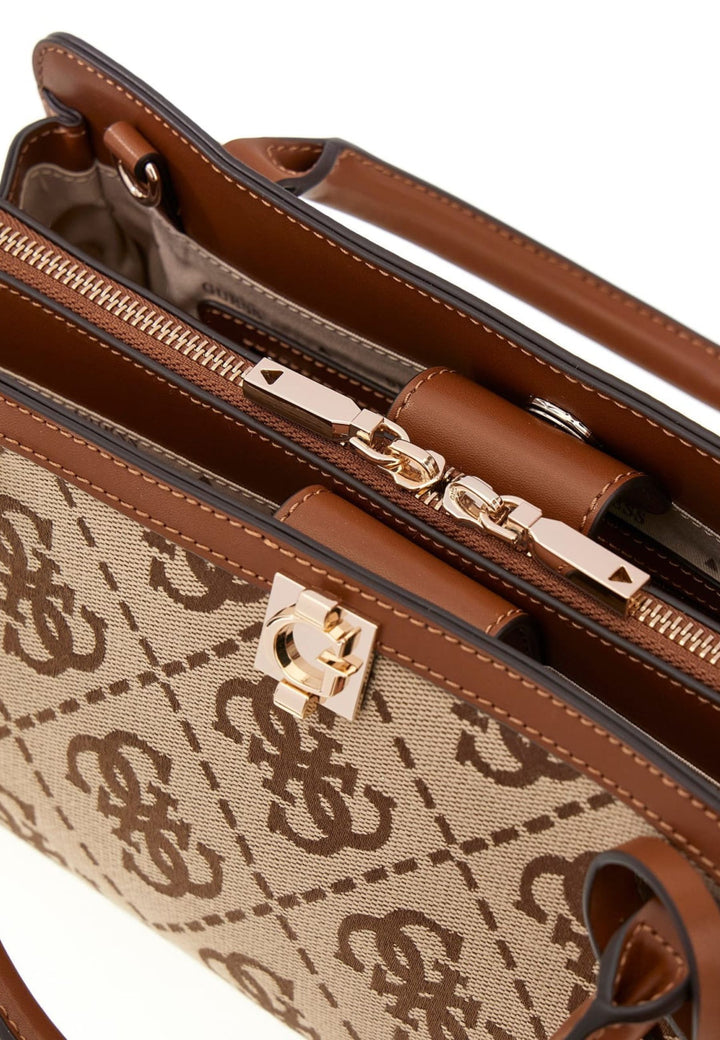 Guess Borsa a mano Audrey Petit Monogramme Logo Latte