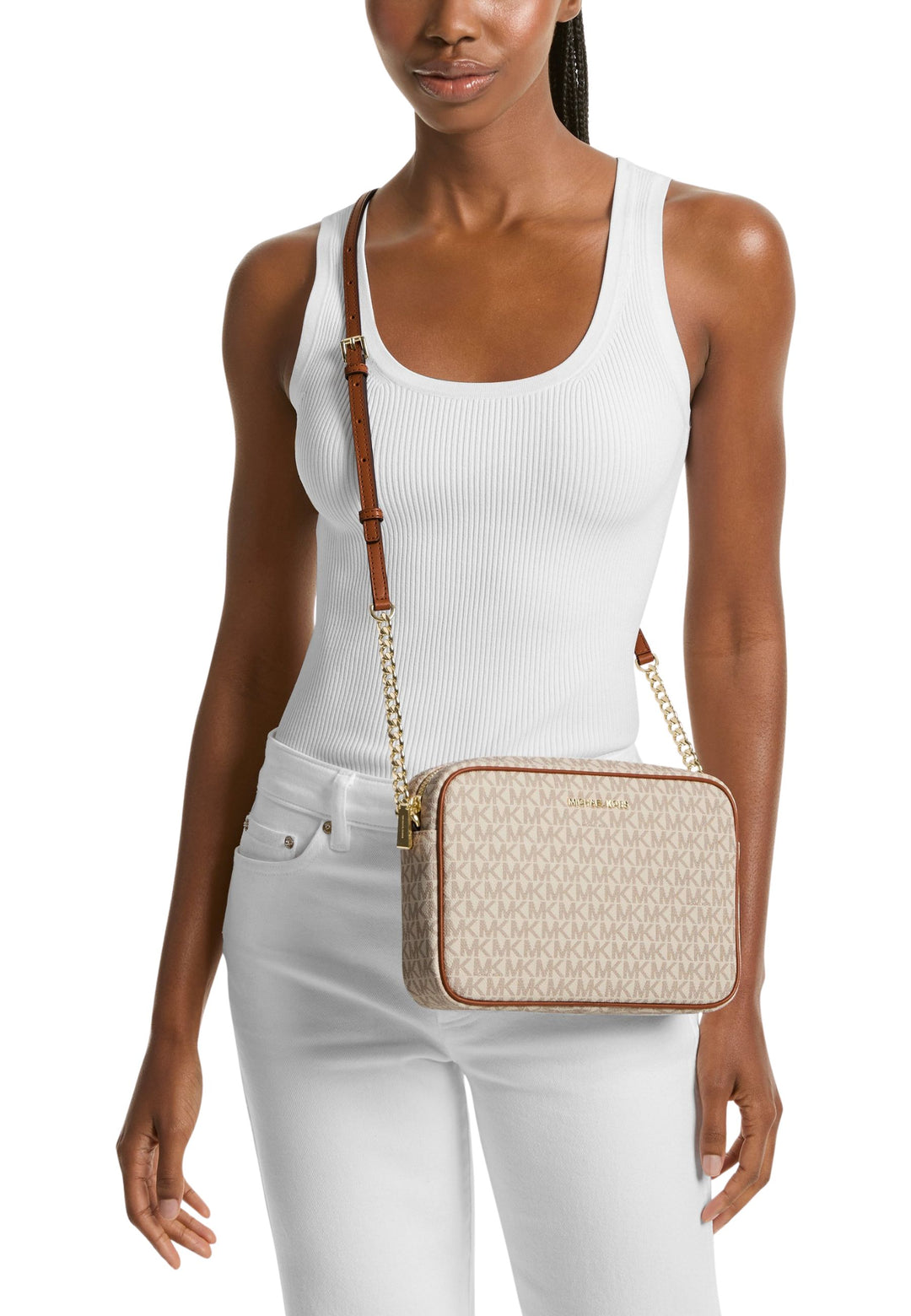 Michael Kors Jet Set Crossbody Bag 32F1GJ6C7B Beige