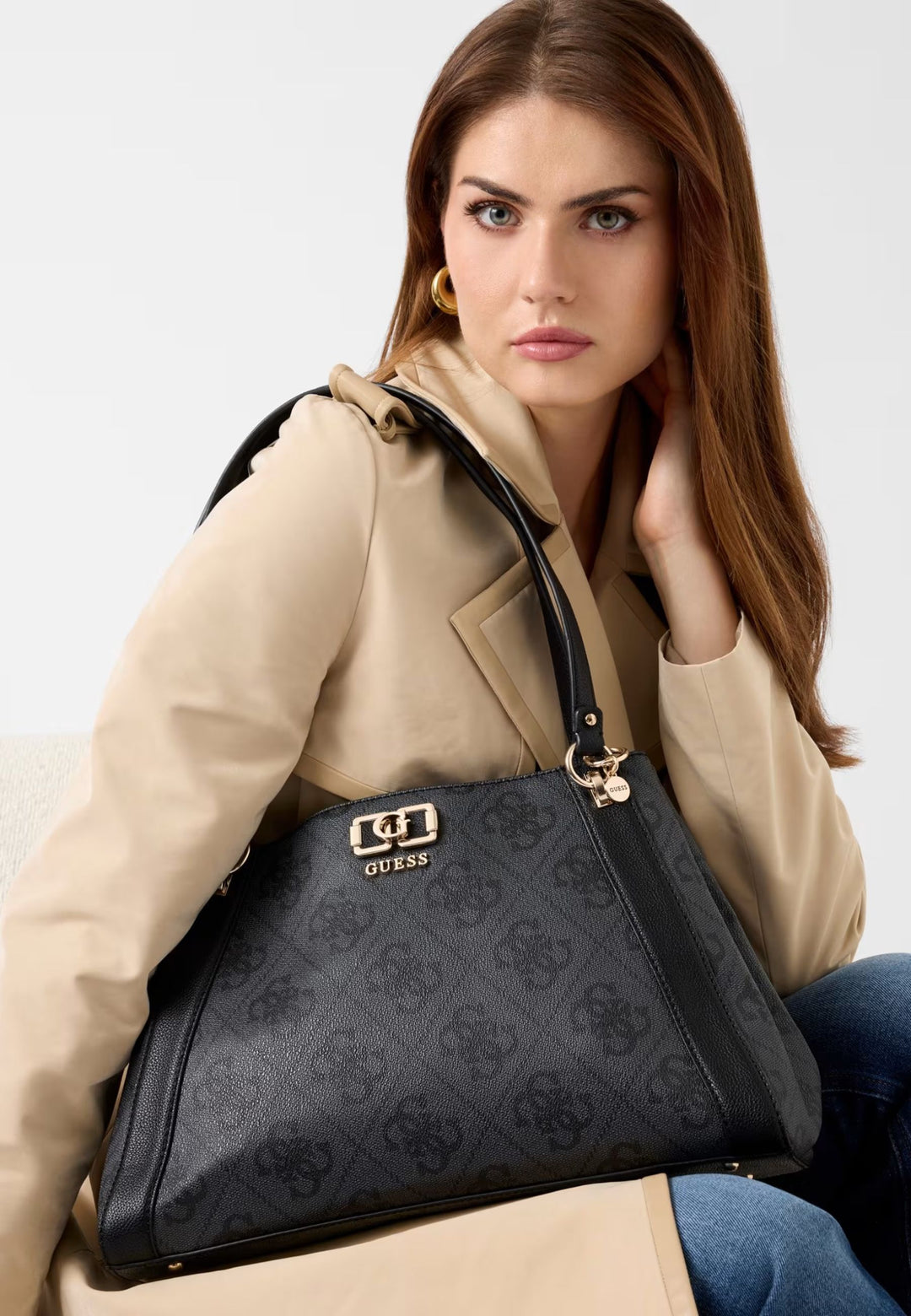 Guess Borse a mano Karnilla Logo Bucket Coal Logo OS990122