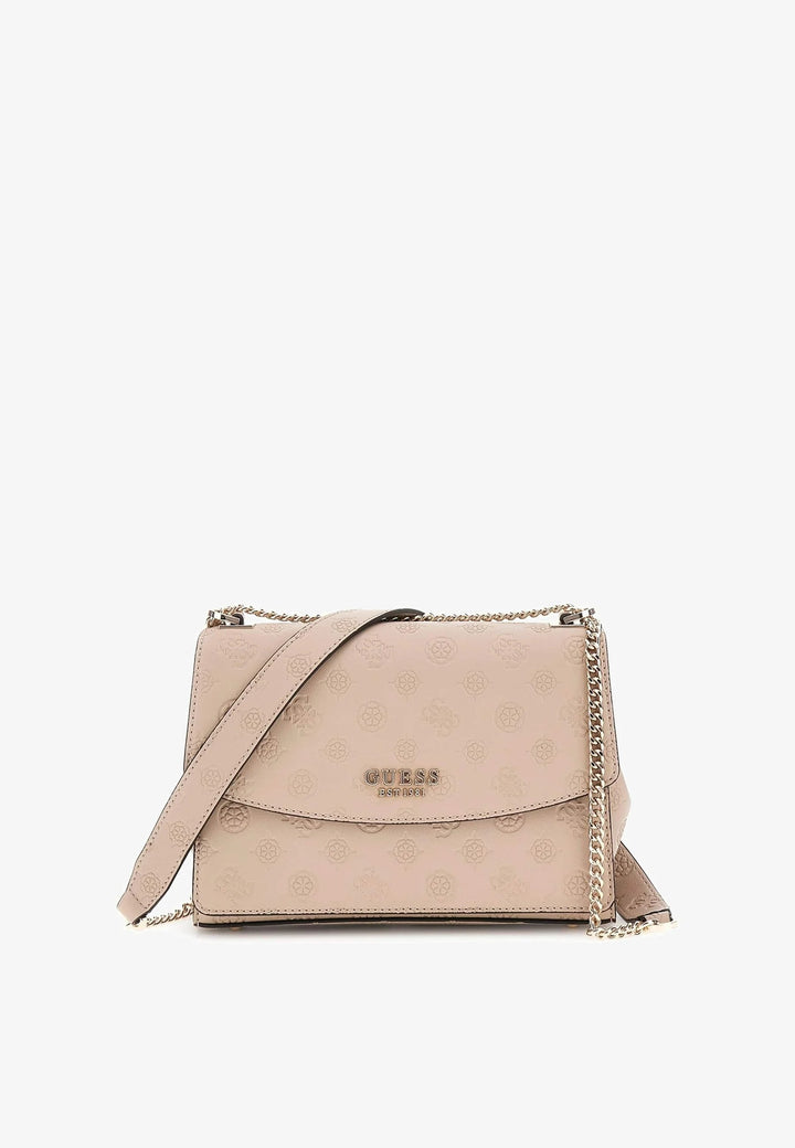 Guess Kabelka cez rameno Zarela Luxury Satche Simply Taupe Logo PD966521