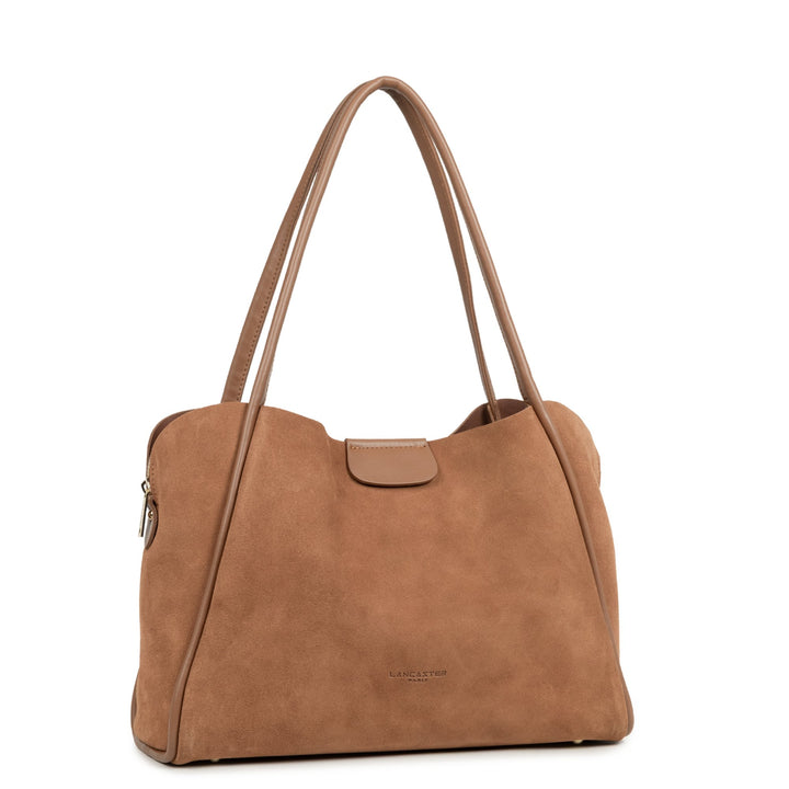 Lancaster Sac cabas épaule Aimantée L Suède Ida 470-102 Moka