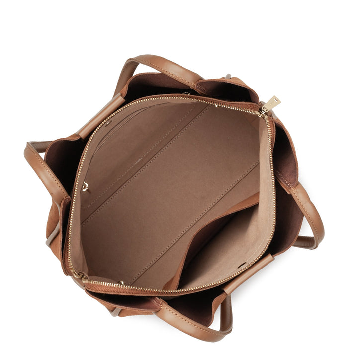 Lancaster Sac cabas épaule Aimantée L Suède Ida 470-102 Moka