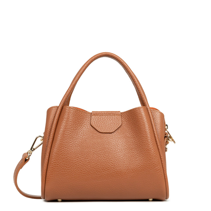 Bolso de mano Lancaster Aimantée S Ida Double 470-83 Camel - In - Naranja