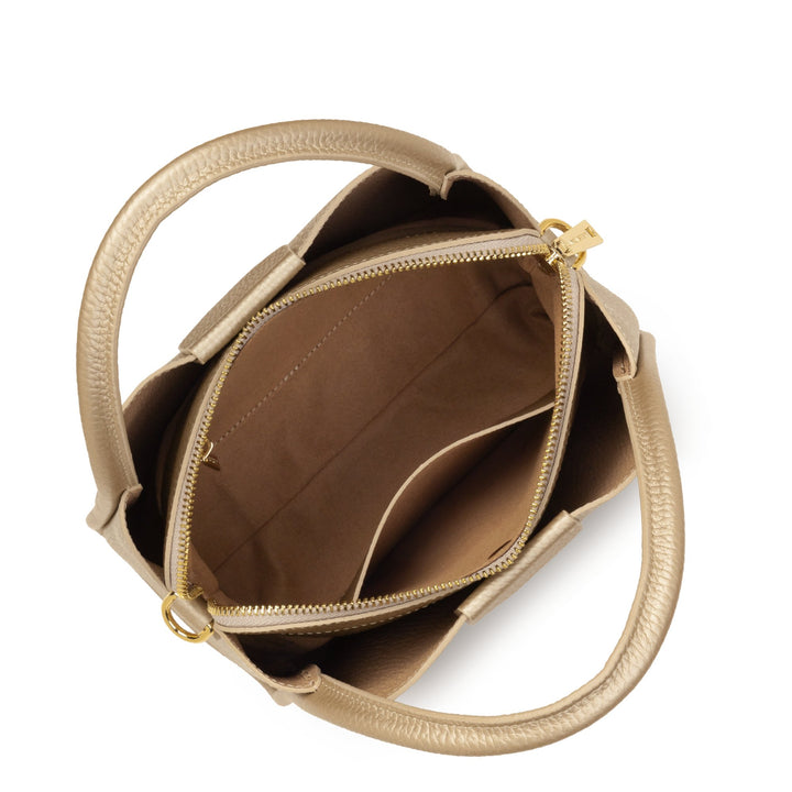 Lancaster Sac à main Aimantée S Ida Double 470-83 Or Pâle - In - Nude