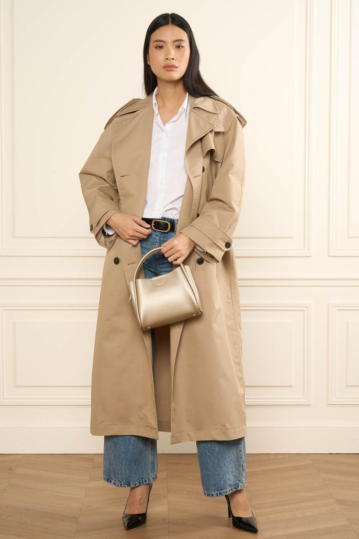 Lancaster Sac à main Aimantée S Ida Double 470-83 Or Pâle - In - Nude