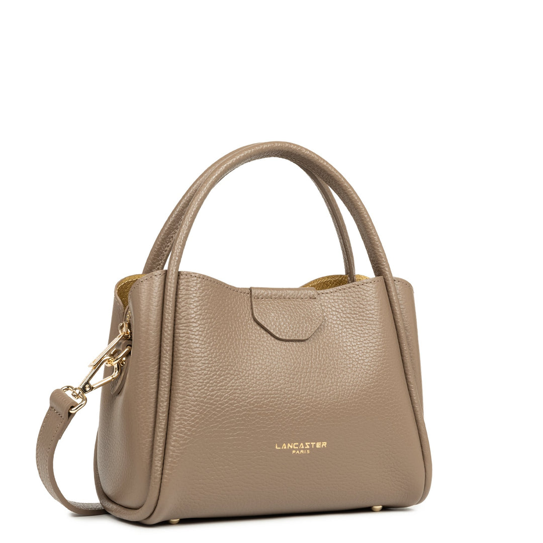 Lancaster Sac à main Aimantée S Ida Double 470-83 Taupe - In - Or