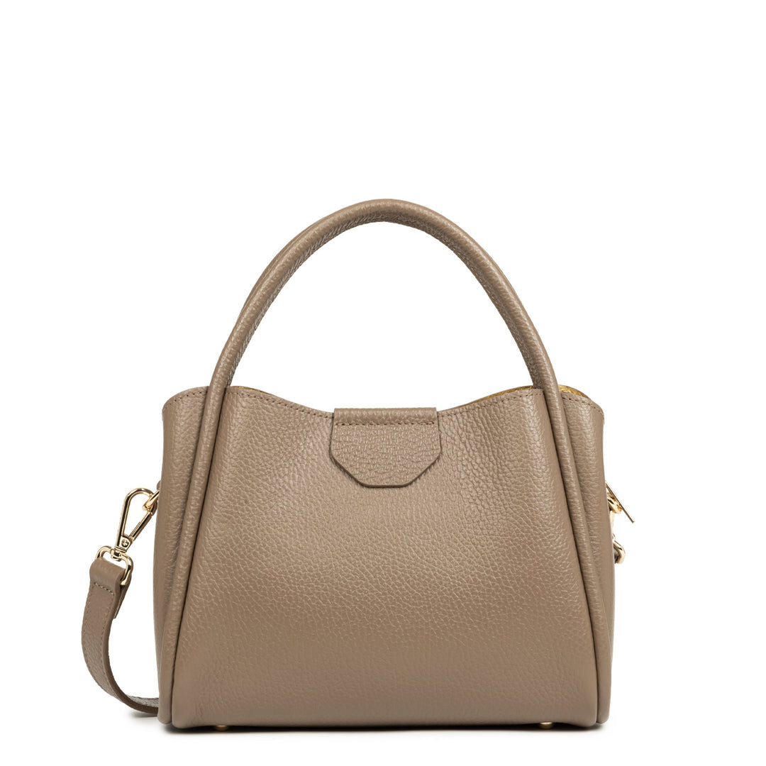 Lancaster Sac à main Aimantée S Ida Double 470-83 Taupe - In - Or