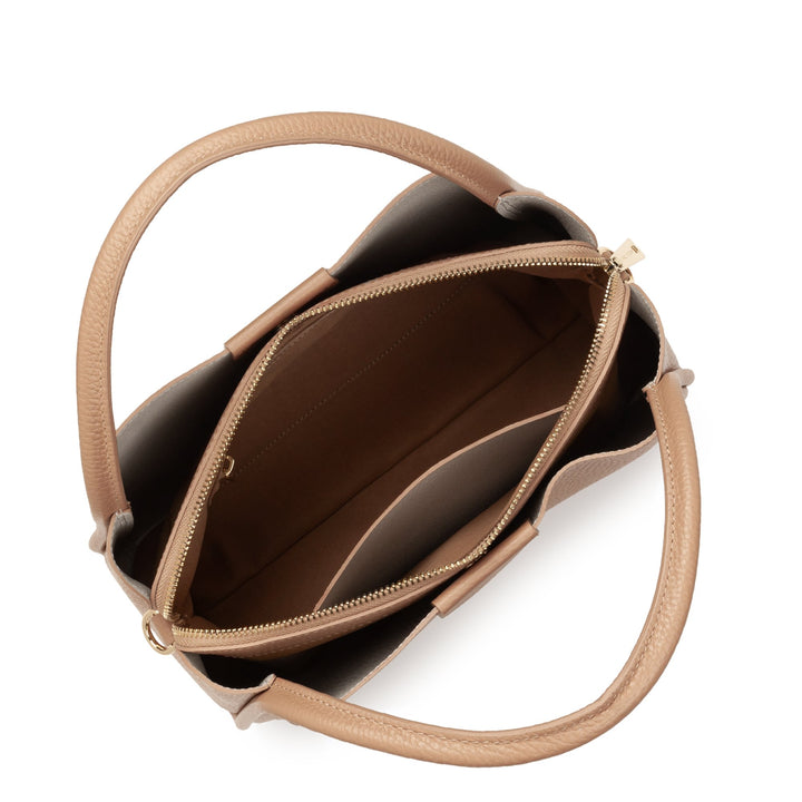 Lancaster Sac à main Aimantée M Ida Double 470-84 Naturel - In - Beige