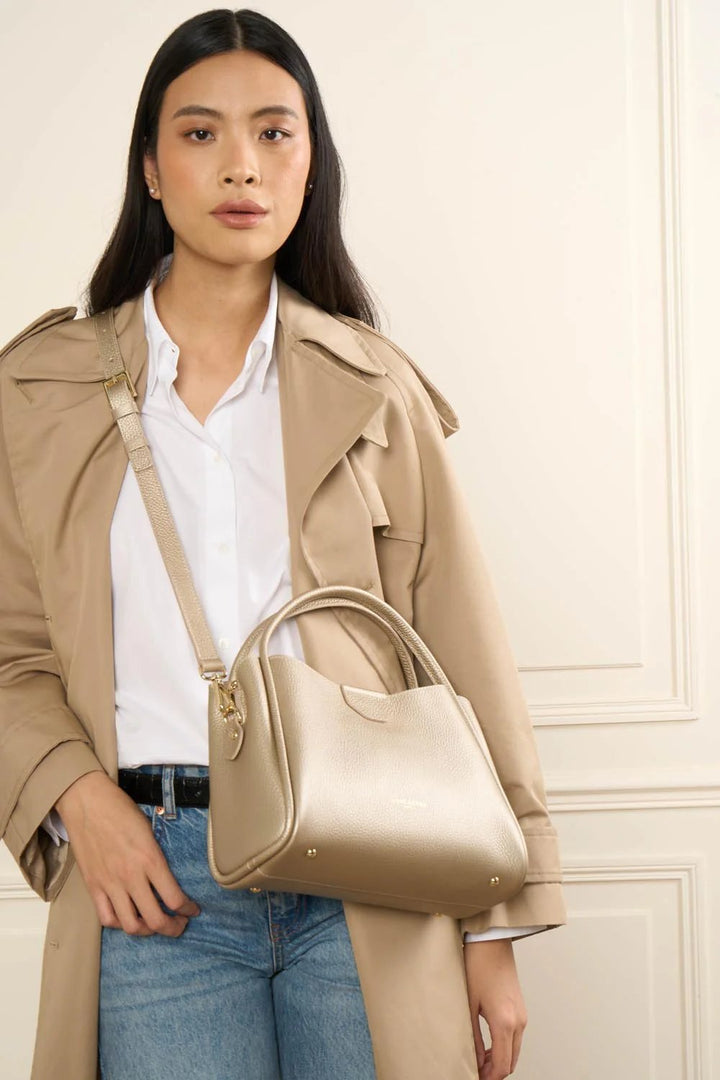 Lancaster Sac à main Aimantée M Ida Double Or pâle - In - Nude