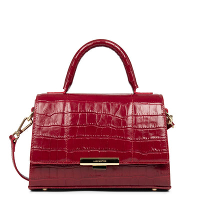 Sac à main A rabat avec fermoir Exotic Trinity Lancaster 480-033 Carmin croco