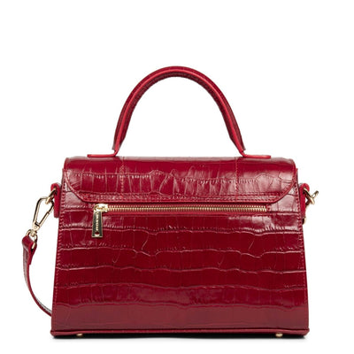 Sac à main A rabat avec fermoir Exotic Trinity Lancaster 480-034 Carmin croco