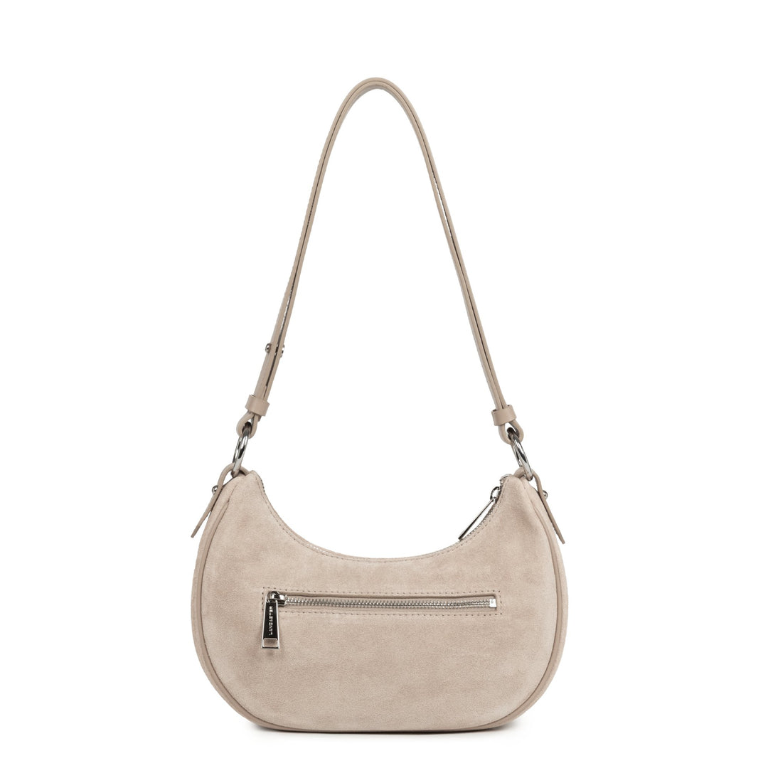Lancaster Sac besace Zippé S Suède 480-081 Beige Foncé