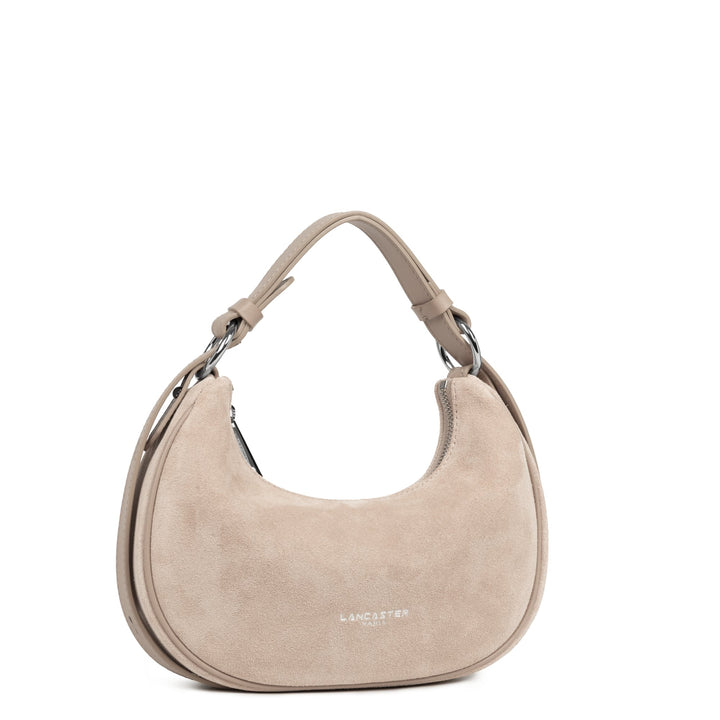 Lancaster Sac besace Zippé S Suède 480-081 Beige Foncé