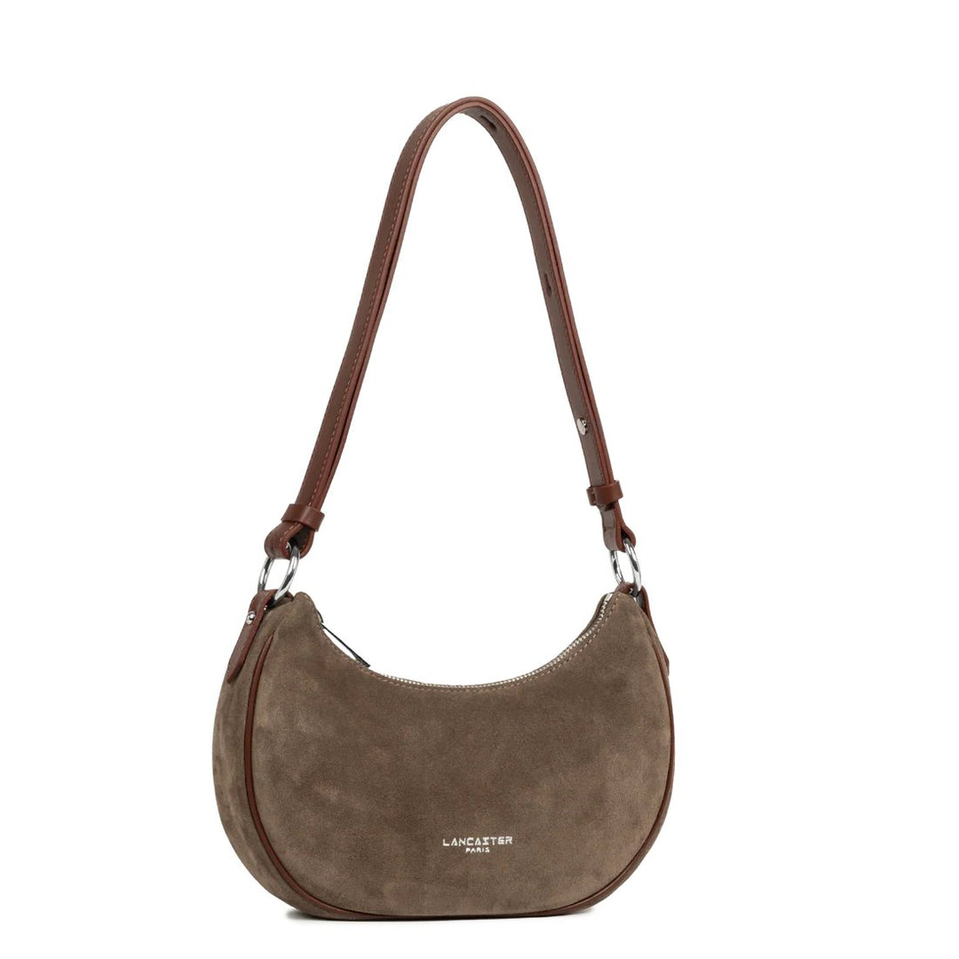 Lancaster Suede Small Zip Messenger Bag Chestnut