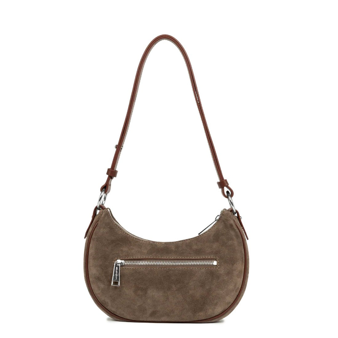 Lancaster Suede Small Zip Messenger Bag Chestnut