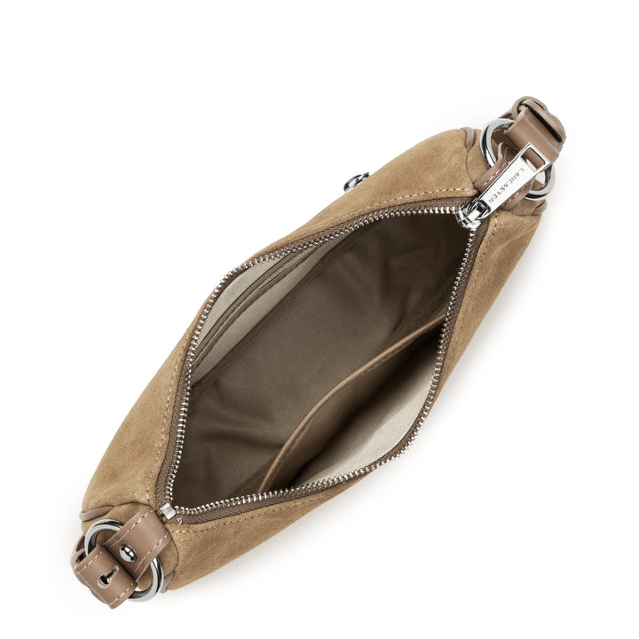 Lancaster Sac besace Zippé S Suède 480-081 Sable