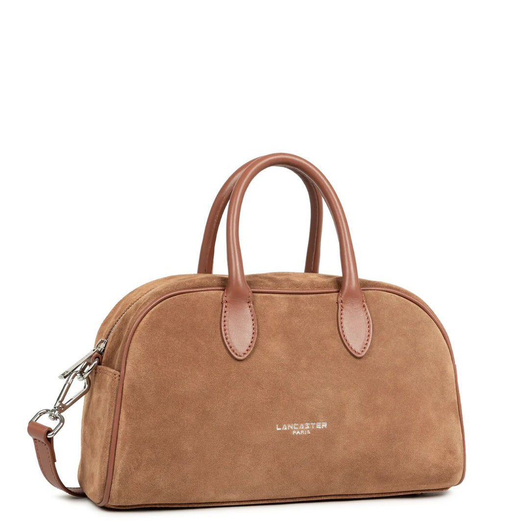 Lancaster Sac à main bowling Zippé M Suède 480-085 Camel