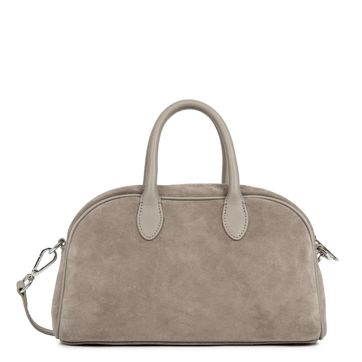 Lancaster Handväska bowling Zippad M Mocka 480-085 Ljus Sten