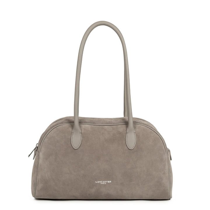 Lancaster Sac cabas épaule Zippé Suède 480-086 Galet Fonce