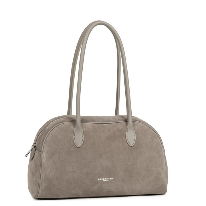 Lancaster Sac cabas épaule Zippé Suède 480-086 Galet Fonce