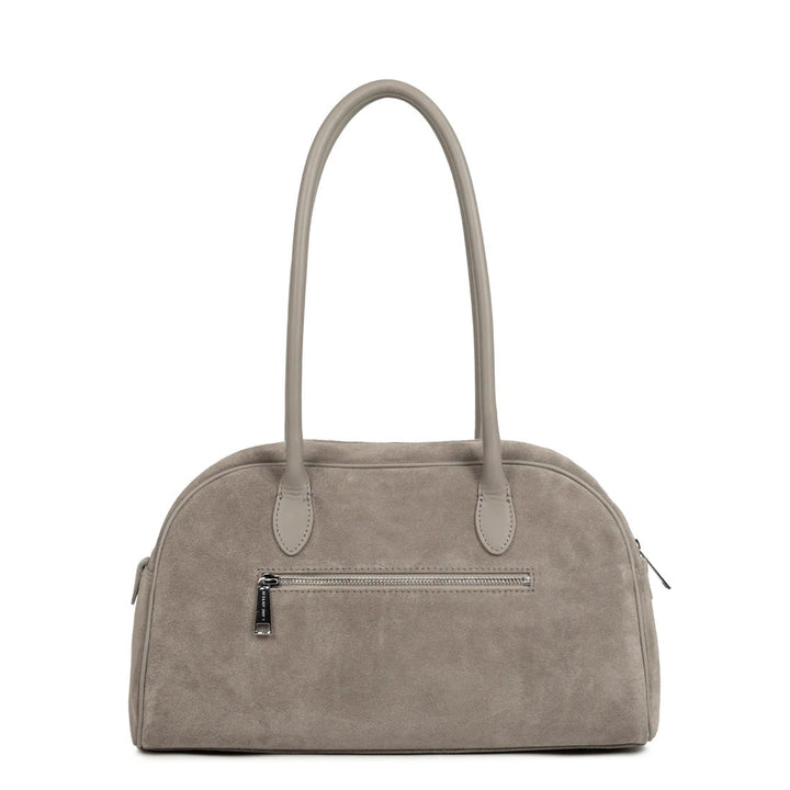Lancaster Sac cabas épaule Zippé Suède 480-086 Galet Fonce