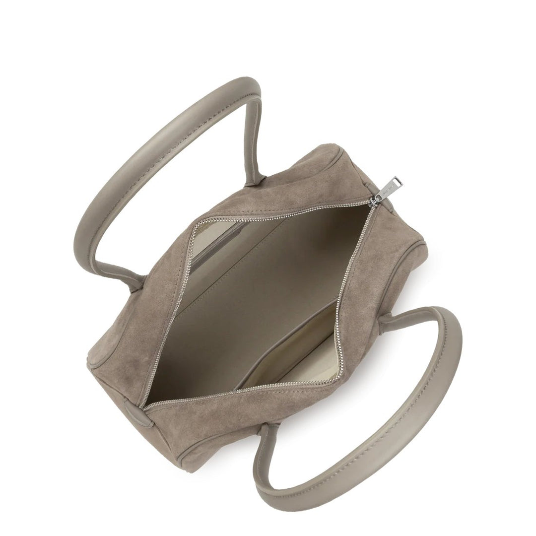 Lancaster Sac cabas épaule Zippé Suède 480-086 Galet Fonce