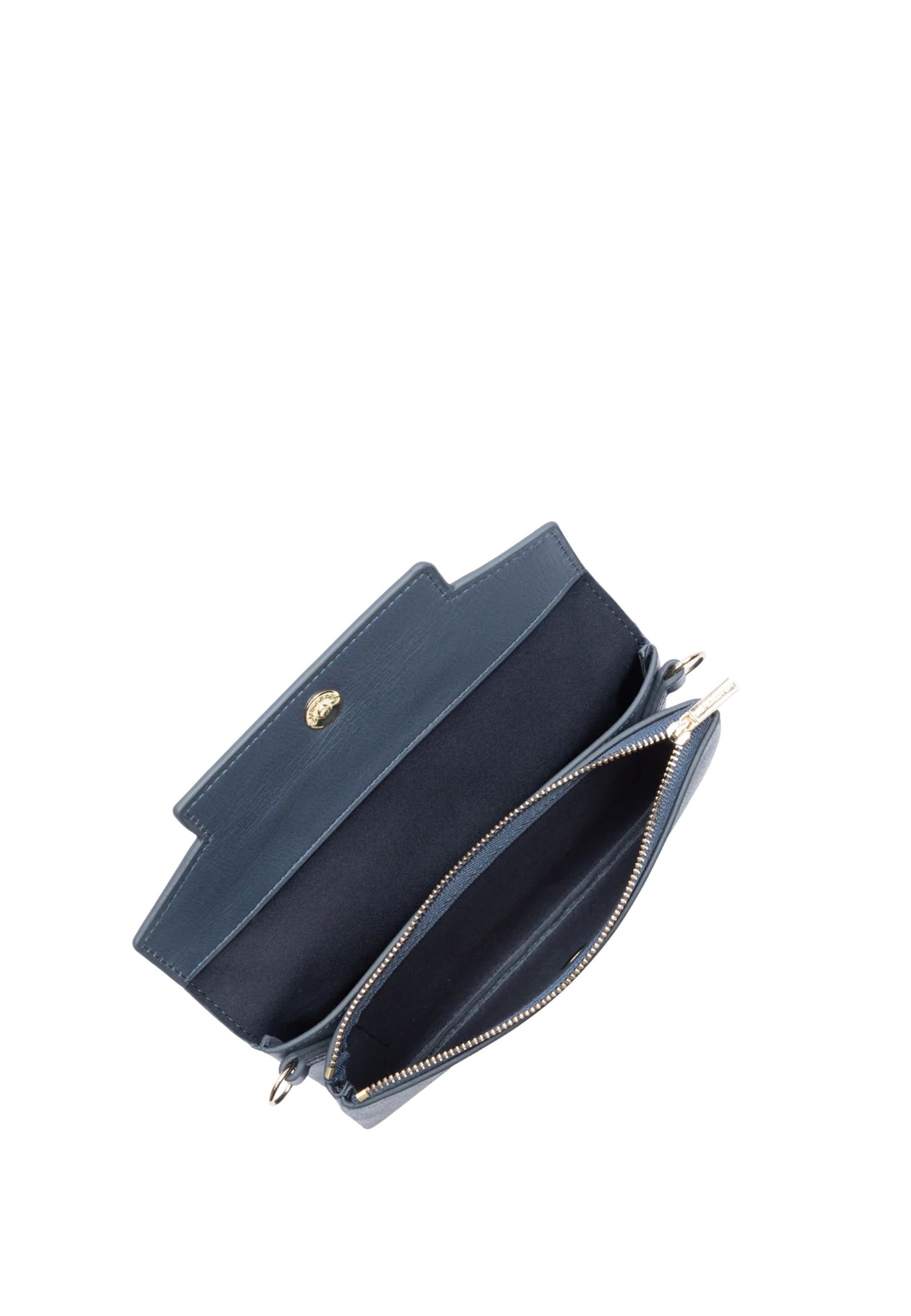 Pochette con patta e bottone a pressione S Mademoiselle Grace 172-32 Blu Mare