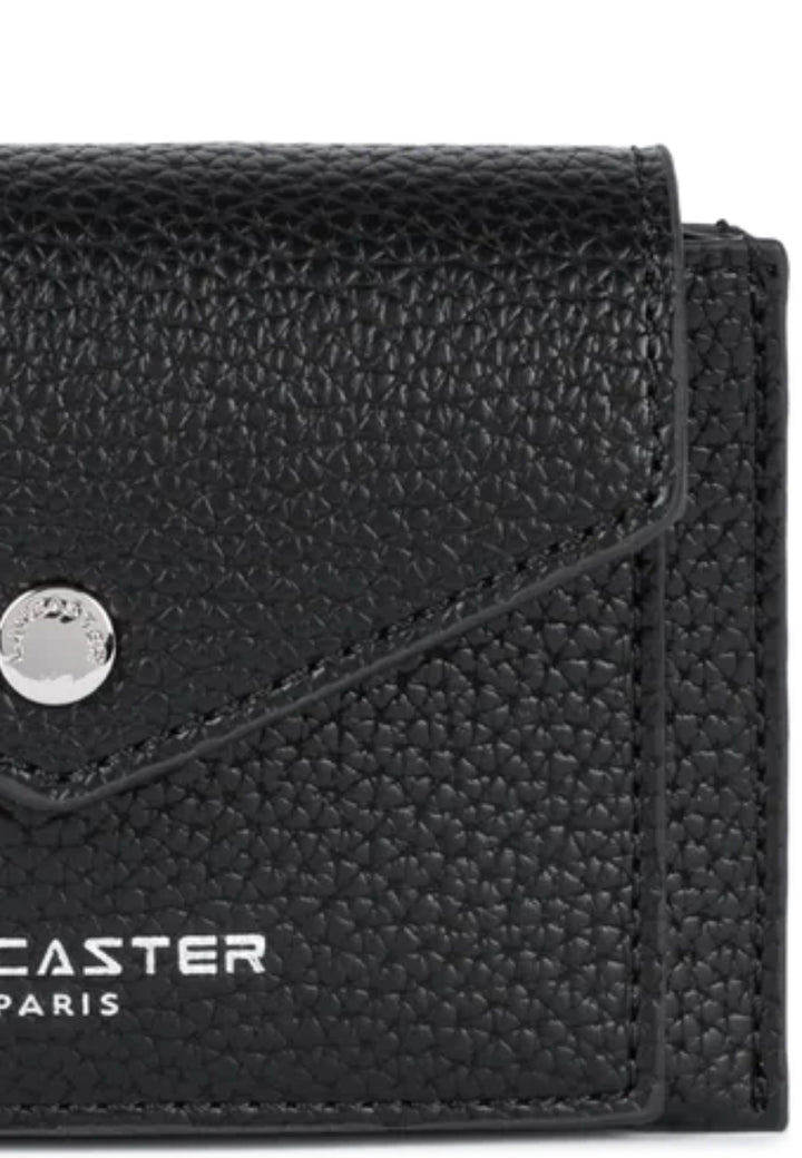 Lancaster Porta carte con patta e bottone a pressione Maya Double KBA 117-010 Nero