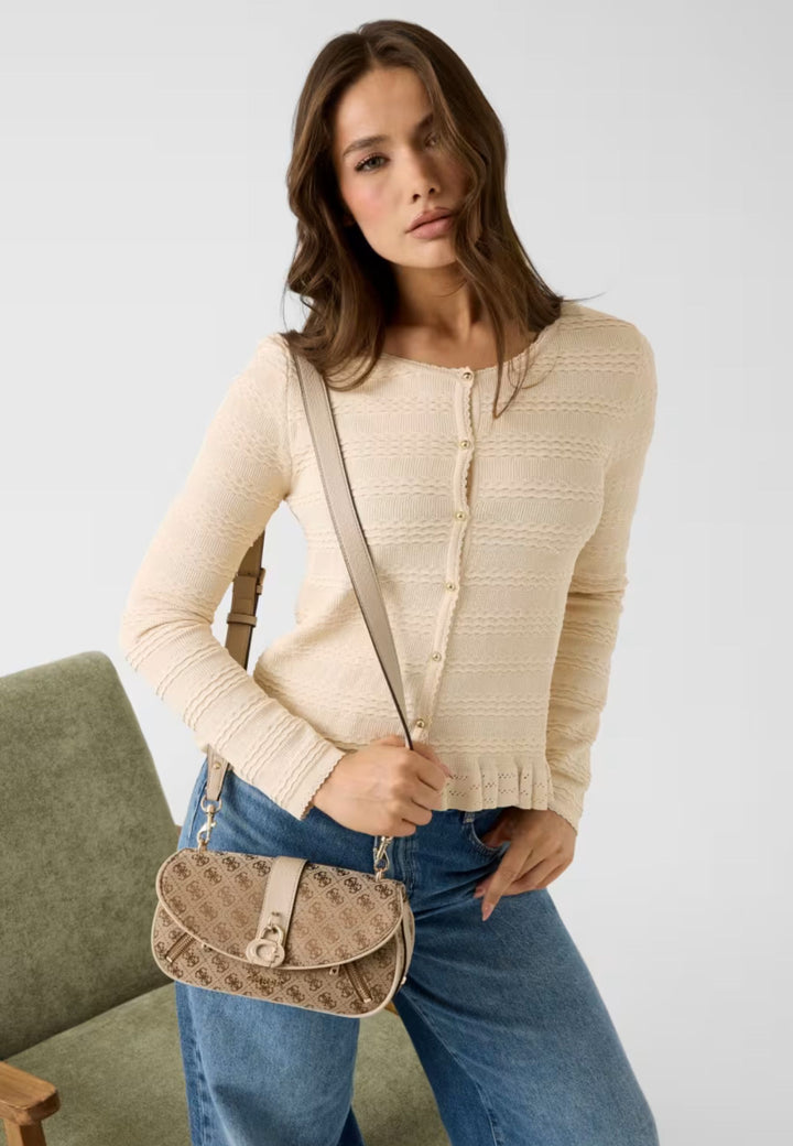 Guess Schoudertas Jessa Girlfriend Sat Latte Logo