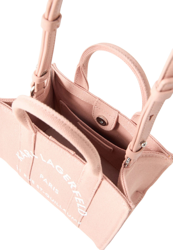 Karl Lagerfeld Cabas Carré Mini Coton Rose Poudré