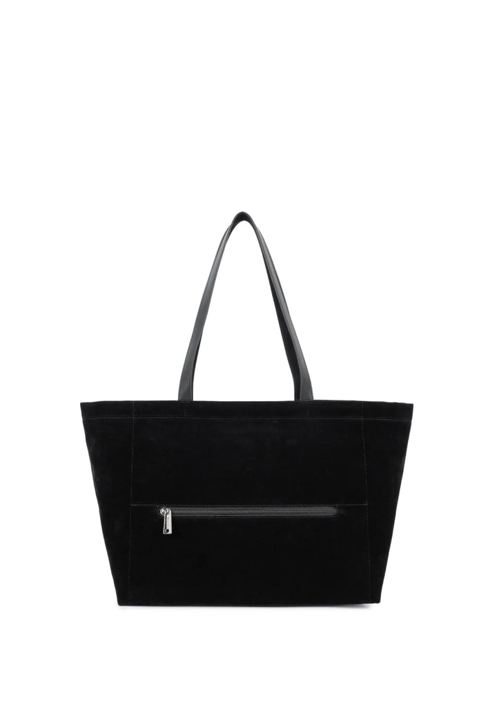 Lancaster Tote bag shoulder Zip L Suede KBA 518-063 Black