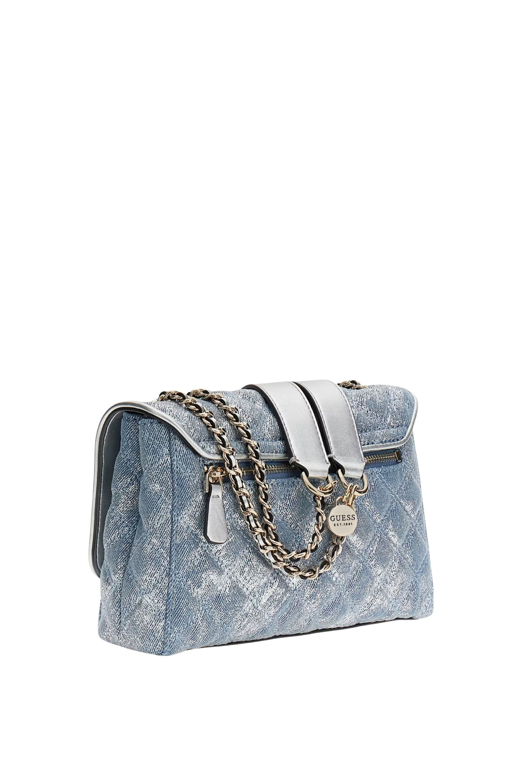 Guess Umhängetasche Cerelia Shoulder Sat Metallic Denim
