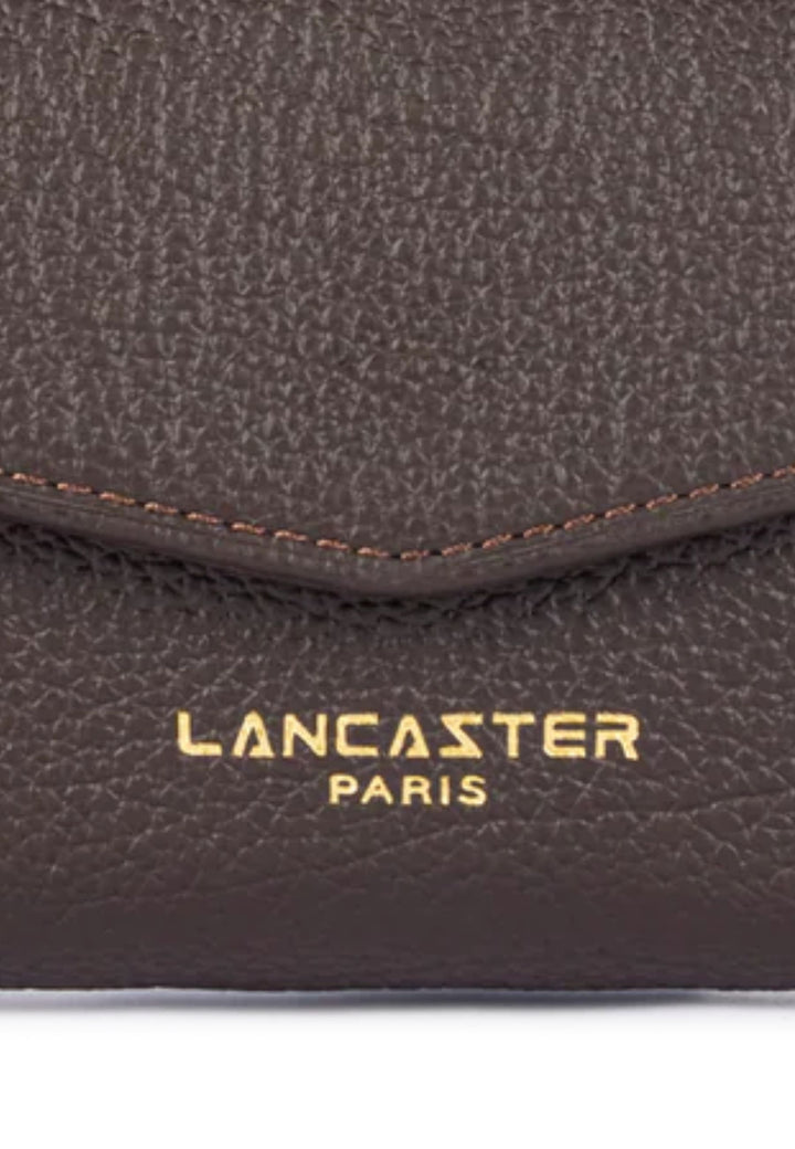 Lancaster Portefeuille A rabat avec pression Dune Cuir Marron Foncé