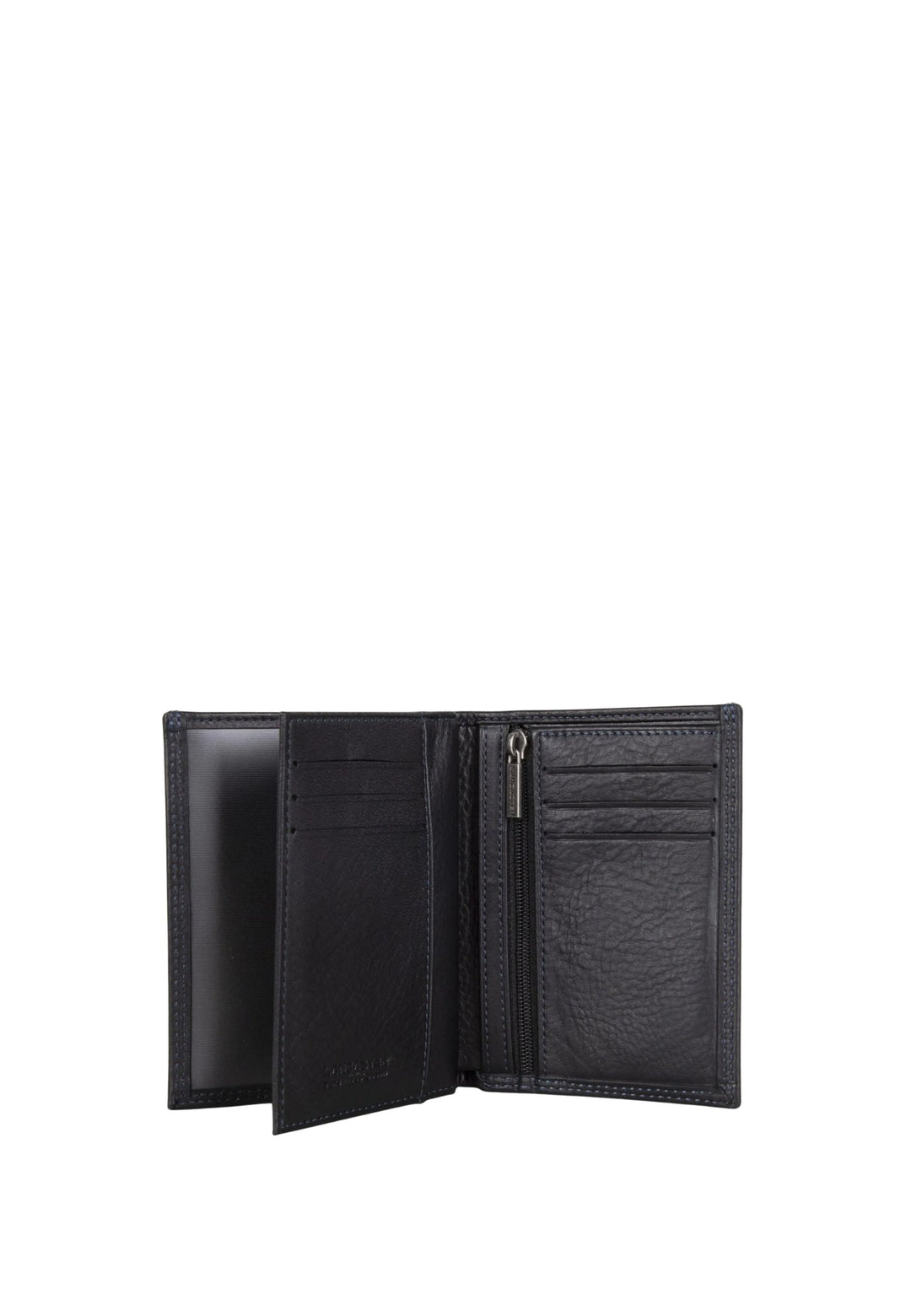 Cartera Europea de cuero de vaca Lancaster 120-12 Anti Piratería Negro/Azul