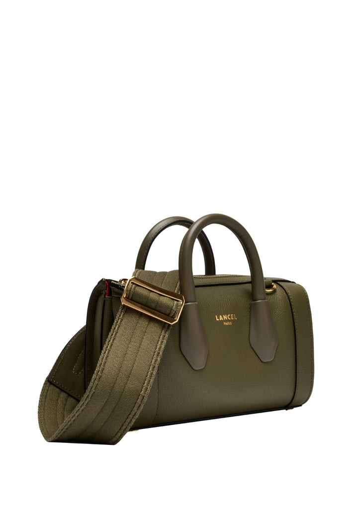 Lancel BCBG Mini Bowling Bag Leather Khaki