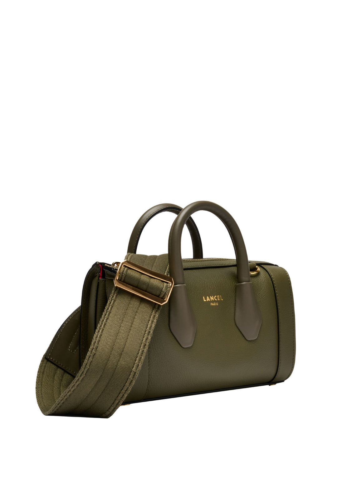 Lancel BCBG Mini Bowling Bag Leather Khaki