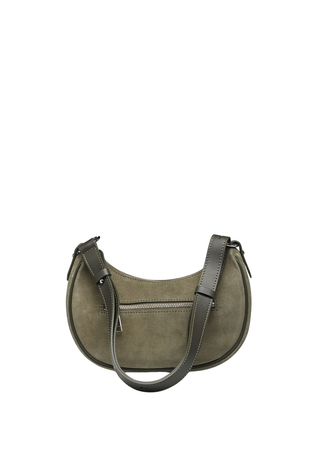 Lancaster Sac besace Zippé S Suède Kaki Foncé