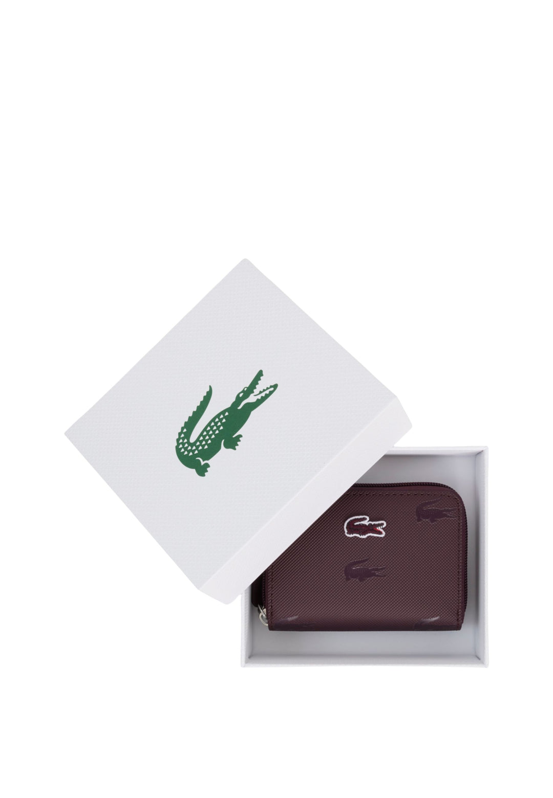 Lacoste Mini peněženka na mince se zipem Bordeaux Oxalis