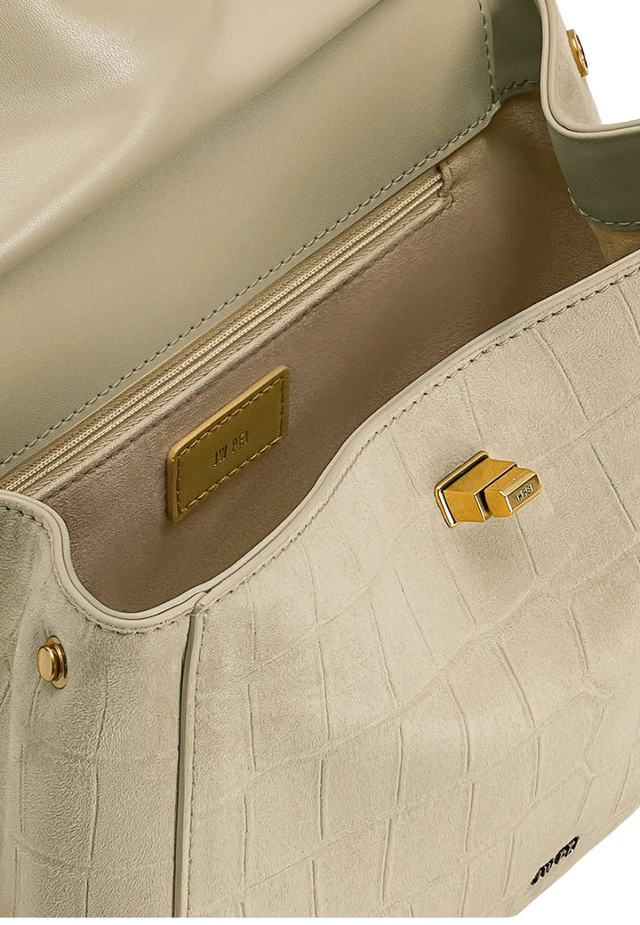 JW PEI Sac à main Lucia Croco Faux Suede Light Beige