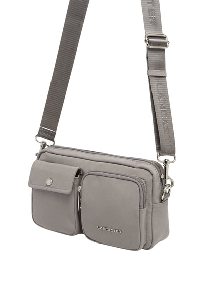Lancaster Schoudertas met rits Basic Pocket 510-91 Donker Kiezel