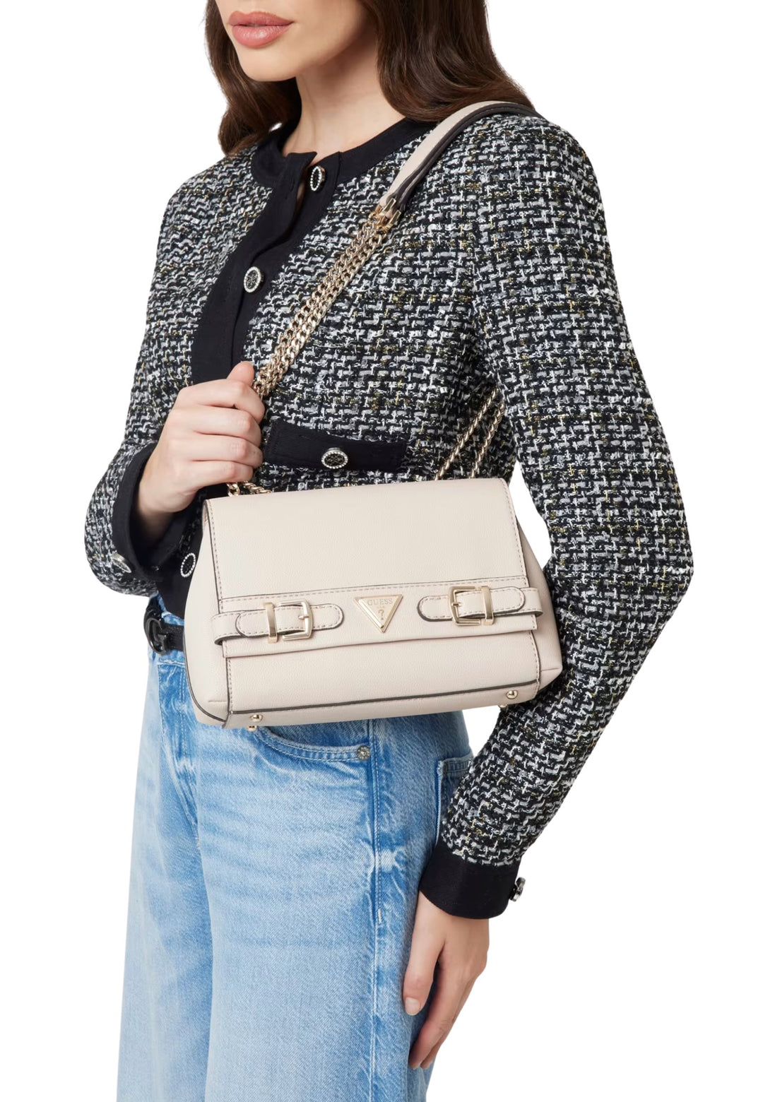 Guess Eco Ali Luxury Satch Almond Shoulder Bag EBG951121