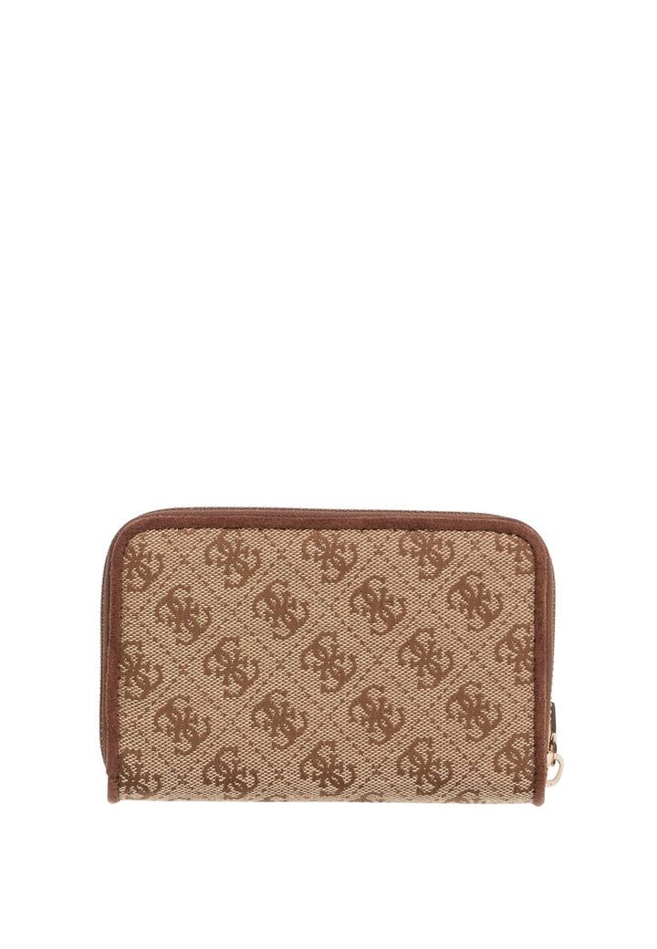 Guess Reisebrieftasche Samantha Medium Latte Logo/Braun
