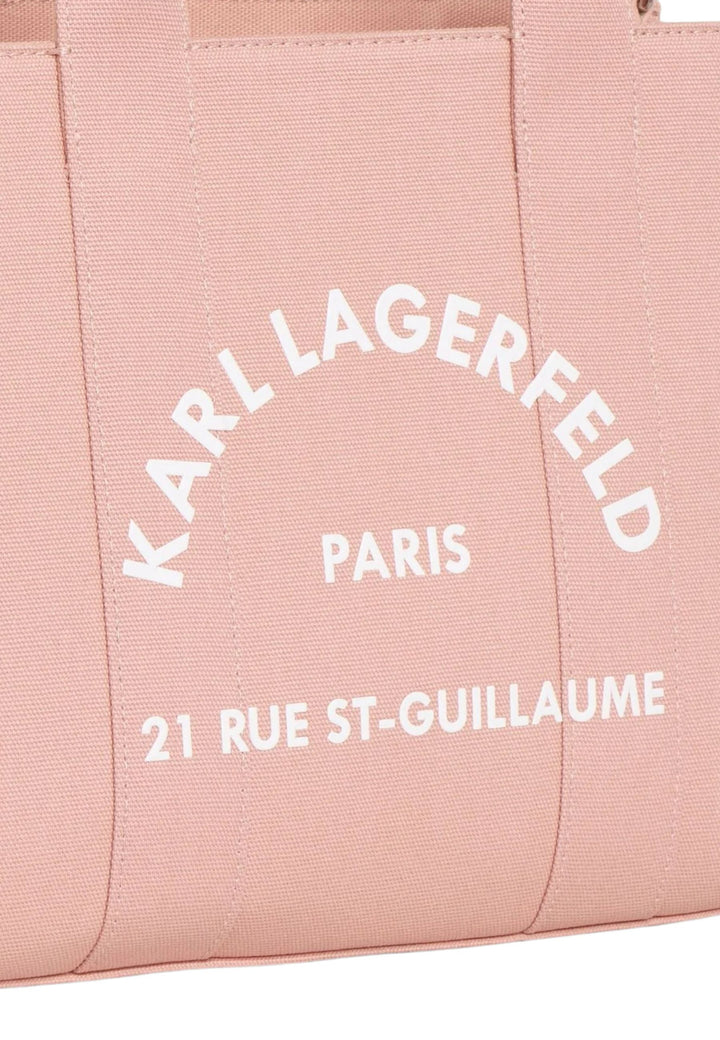 Karl Lagerfeld Cabas Carré Coton Rose Poudré