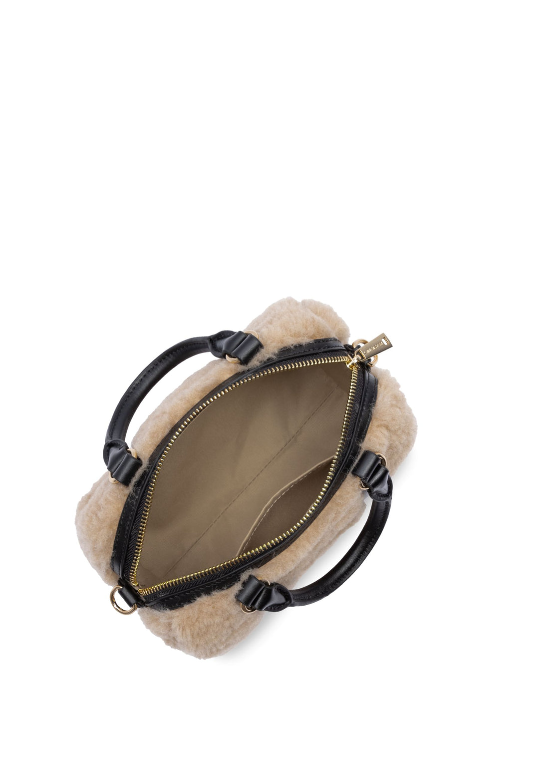 Lancaster Zylindertasche mit Reißverschluss Moumoute 518-053 Beige - Schwarz