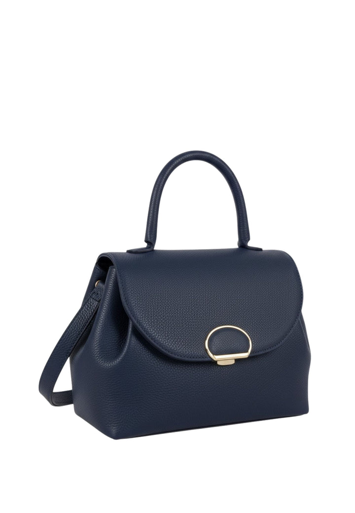 Lancaster Sac à main A rabat avec fermoir M Milano Pia 547-131 Bleu Foncé