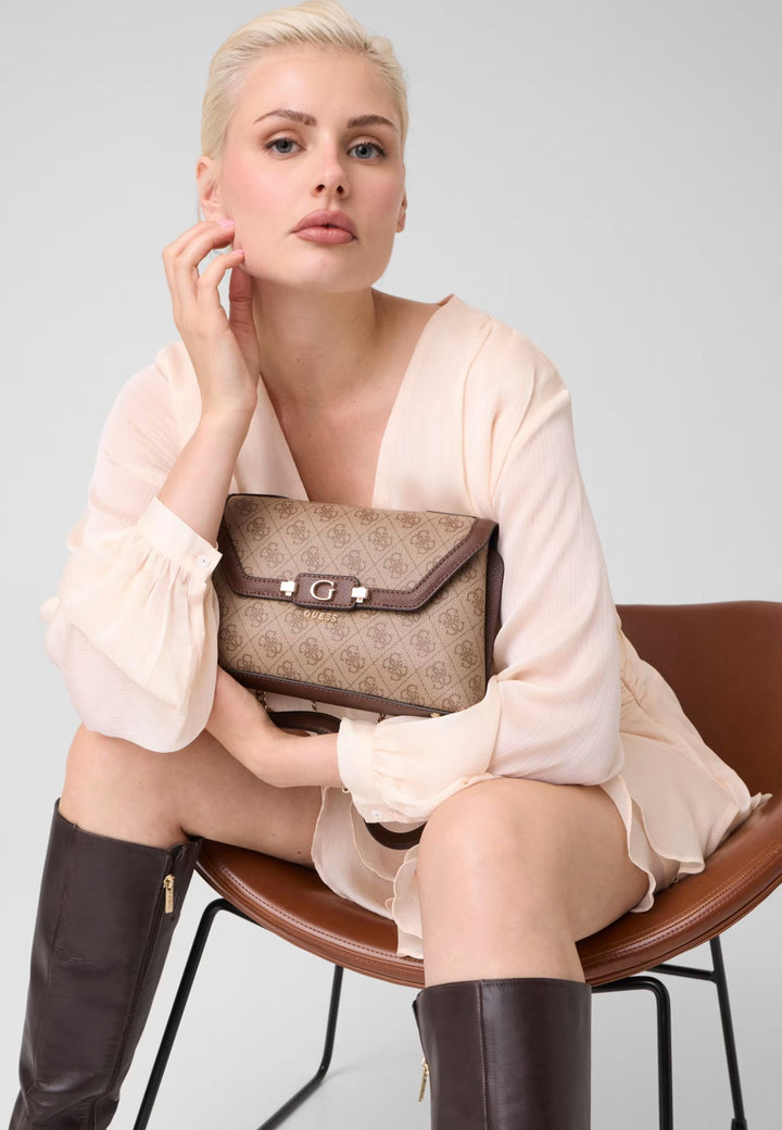 Guess Borsa con patta Lindsey Logo Latte