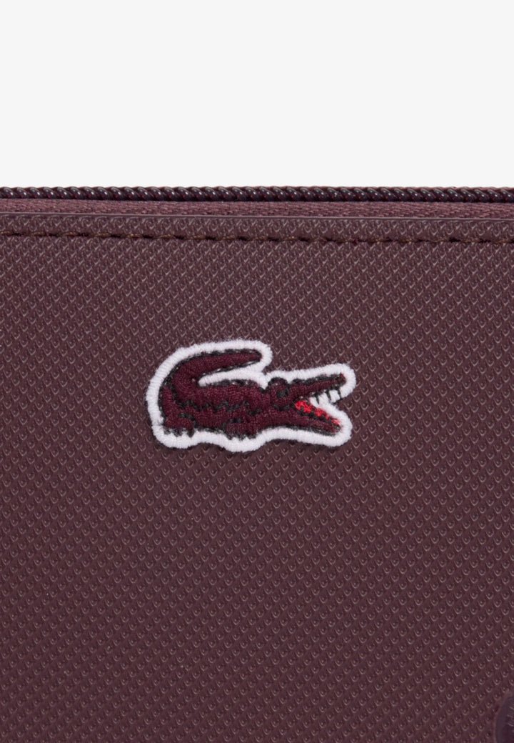 Lacoste Velká zipová peněženka Bordeaux Oxalis