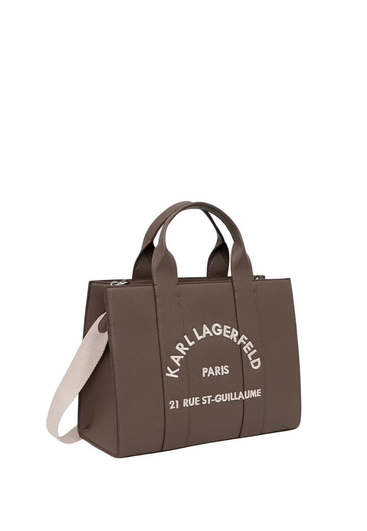 Karl Lagerfeld Grained Square Tote Taupe